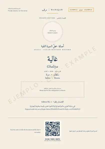 Asala: clean-history record · Private version